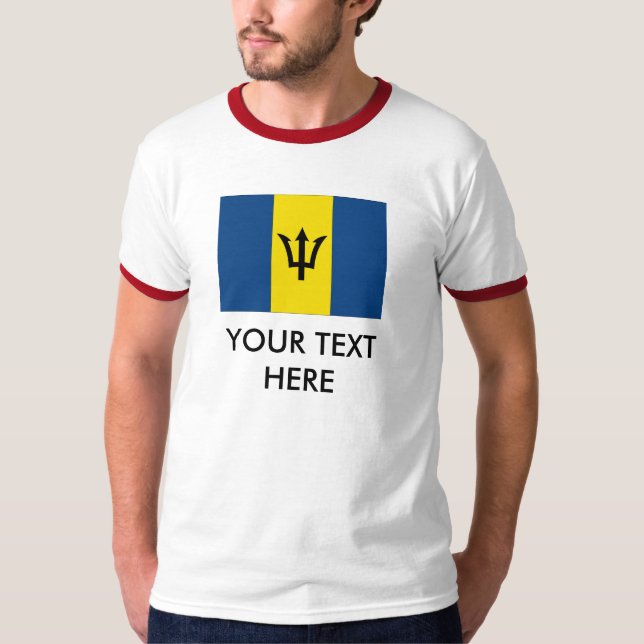 Barbados-Flagge T-Shirt (Vorderseite)