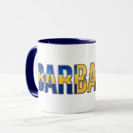 Barbados-Flagge Text | Karibischer Stolz Design Tasse