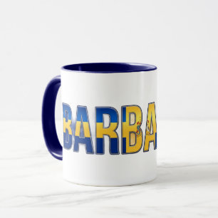 Barbados-Flagge Text Karibischer Stolz Design Tasse