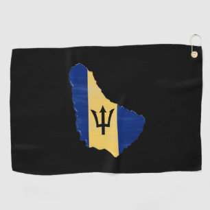 Barbados-Flagge und Karte Golfhandtuch