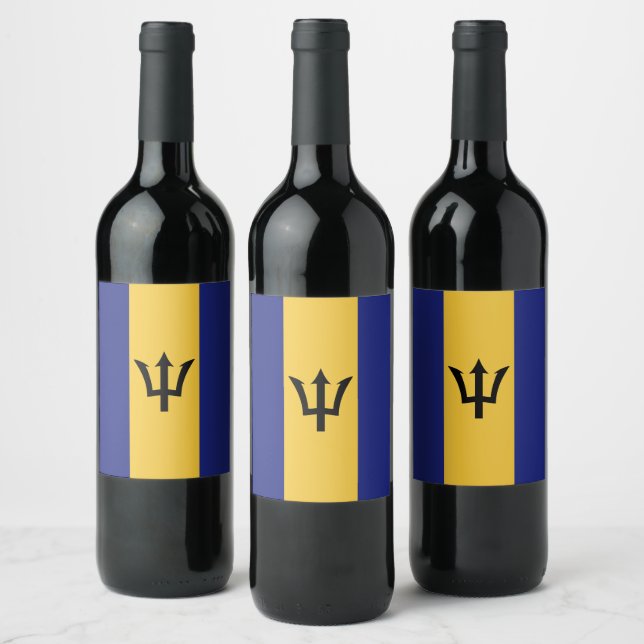 Barbados-Flagge Weinetikett (Flaschen)