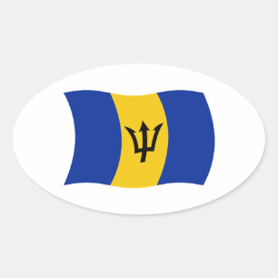 Barbados-Flaggen-Aufkleber Ovaler Aufkleber