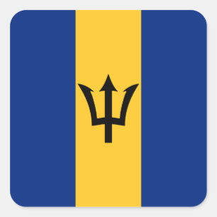 Barbados-Flaggenaufkleber Quadratischer Aufkleber