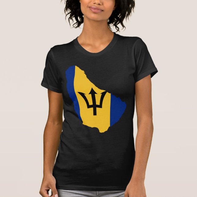 Barbados-Flaggenkarte BB T-Shirt (Vorderseite)