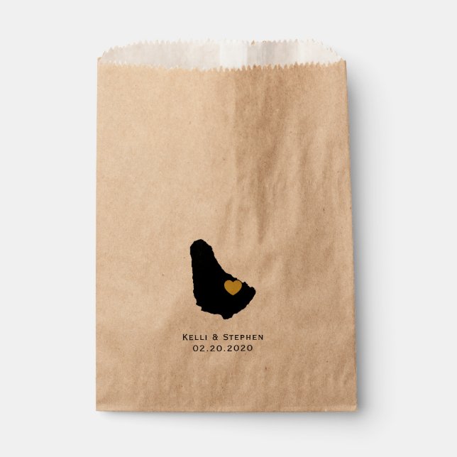 Barbados-Gastgeschenk Hochzeit-Taschen, Leckerei-T Geschenktütchen (Vorderseite)