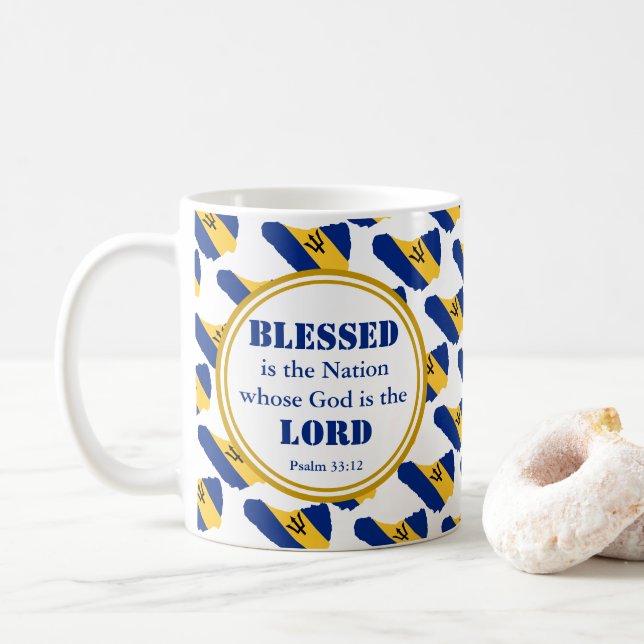 BARBADOS gesegnete Nation Monogram Christlich Kaffeetasse (Mit Donut)