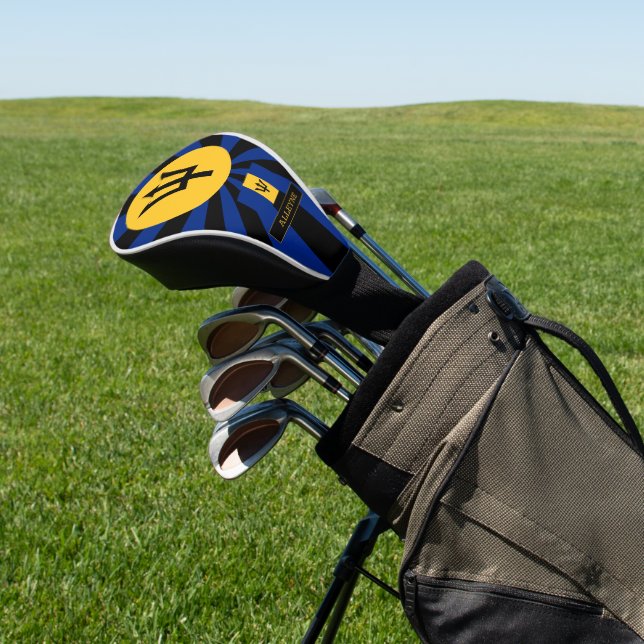 Barbados Golf & Premium Barbados Flag / Patriots Golf Headcover (In SItu)