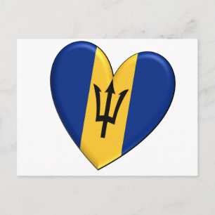 Barbados Herart Flag Postkarte