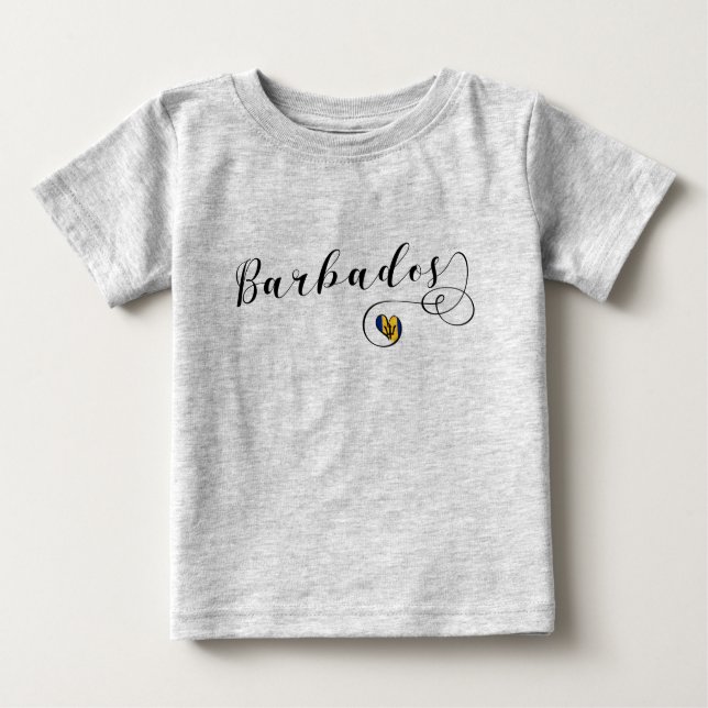 Barbados Herzenflagge, Barbadian Baby T-shirt (Vorderseite)