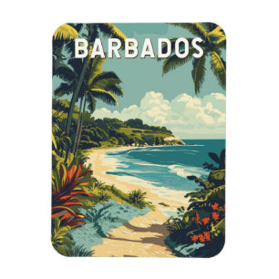Barbados Illustration Travel Art Vintag Magnet