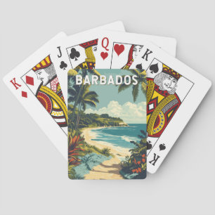 Barbados Illustration Travel Art Vintag Spielkarten