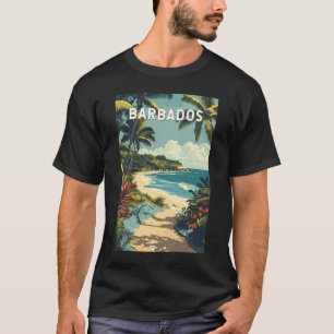 Barbados Illustration Travel Art Vintag T-Shirt