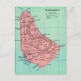 Barbados Insel Karte Postkarte