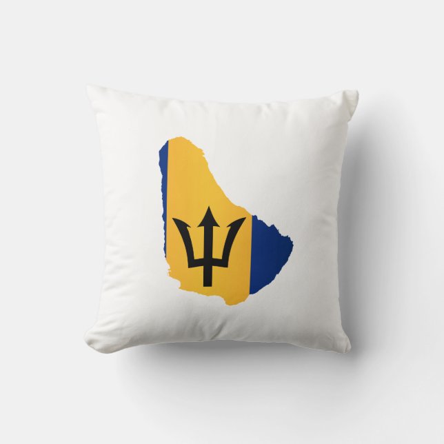 Barbados-Inseln in Silhouette mit Fahne Kissen (Vorderseite)