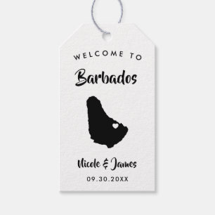 Barbados Island Wedding Welcome Bag Tags, Karte Geschenkanhänger