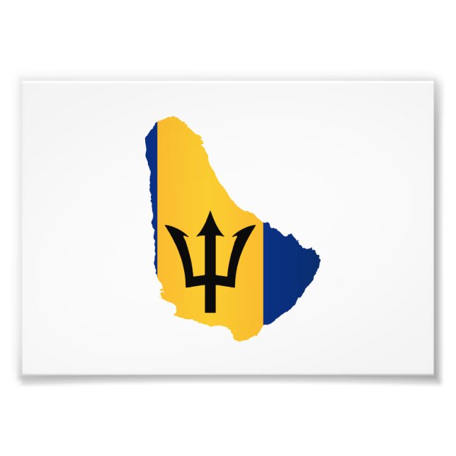 Barbados Islands In Silhouette With Flag Fotodruck (Vorne)