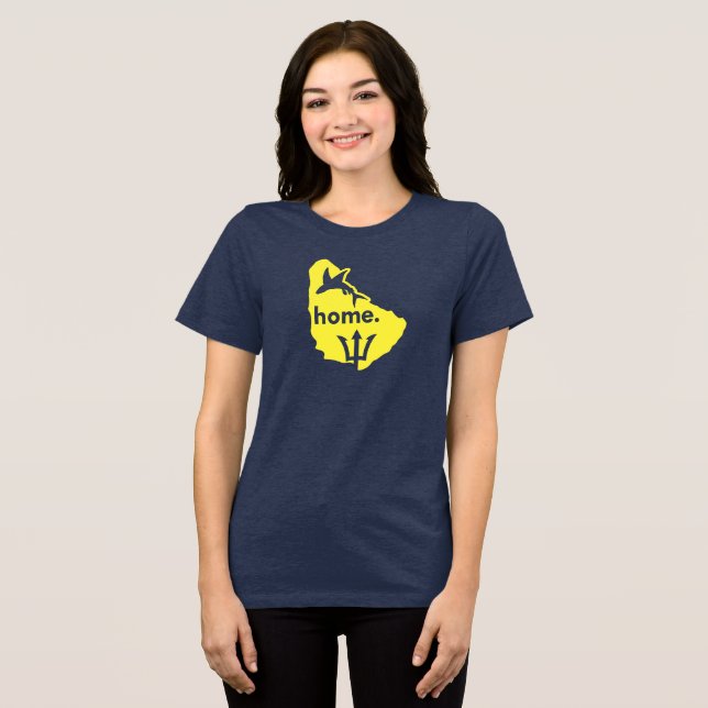 Barbados ist Heimat Tri-Blend Shirt (Vorderseite voll)