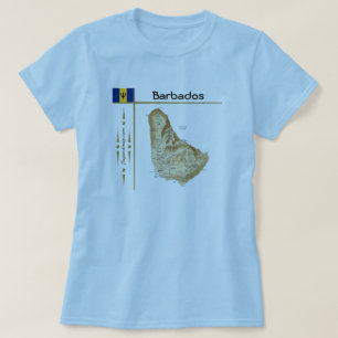 Barbados Karte + Flagge + T - Shirt