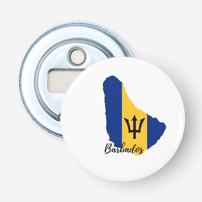 Barbados-Karte und Flagge Flaschenöffner (Vorderseite)