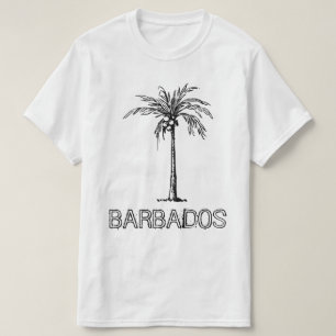 Barbados Kokosnusspalme, schwarz-weiß T-Shirt