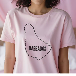 Barbados Landkarte Shirt Barbadian Line T - Shirt