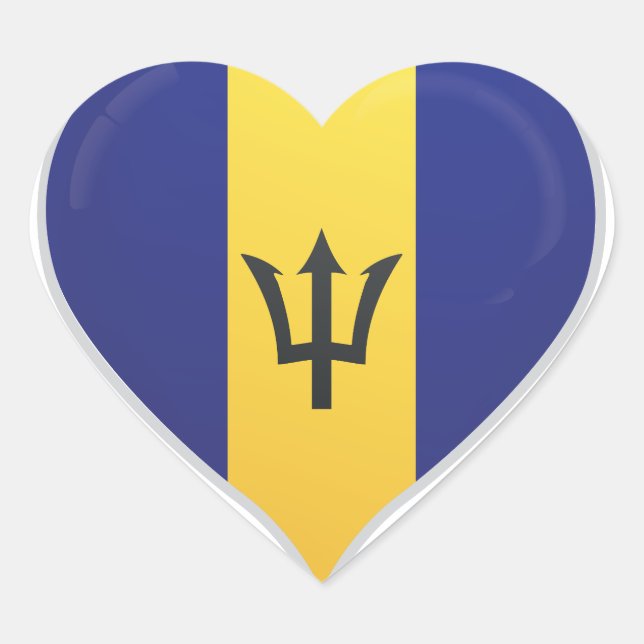 Barbados-Liebe-Flaggenstempel Herz-Aufkleber (Vorderseite)