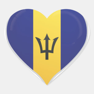 Barbados-Liebe-Flaggenstempel Herz-Aufkleber