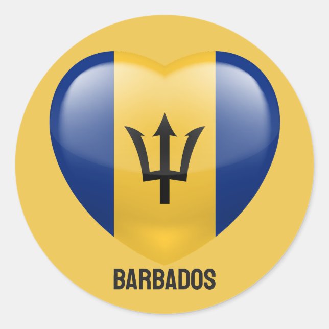 Barbados Liebe Runder Aufkleber (Vorderseite)
