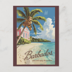 Barbados malerische Reise Kunst Vintage Postkarte