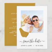 Barbados Map Foto Wedding Save the Date Card
