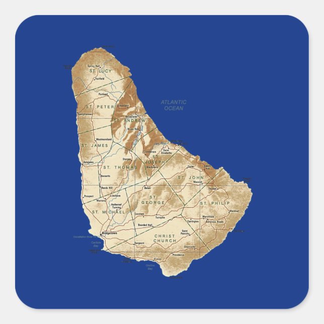 Barbados Map Sticker (Vorderseite)