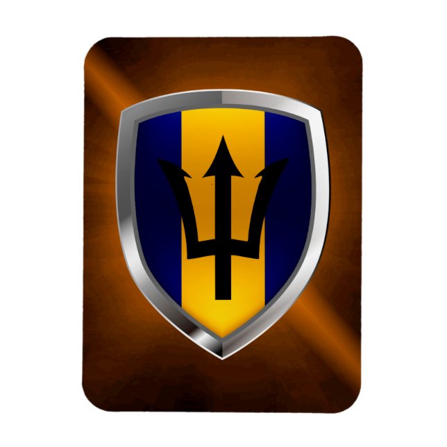 Barbados Mettalic Emblem Magnet (Vertikal)