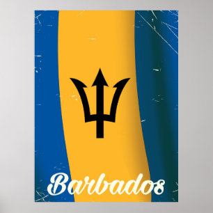 Barbados Nationales Fahnenposter Poster