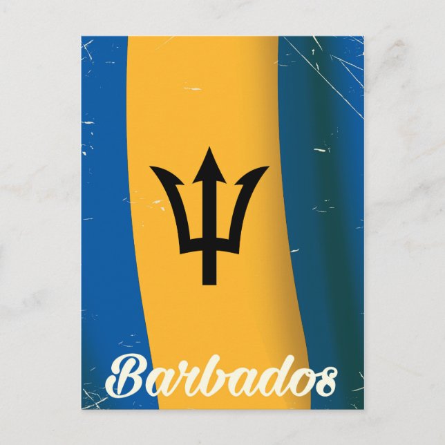 Barbados Nationales Fahnenposter Postkarte (Vorderseite)