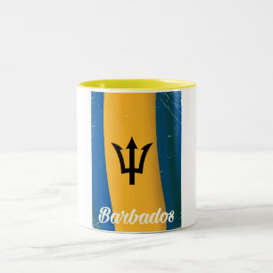 Barbados Nationalflagge Urlaubsposter Zweifarbige Tasse