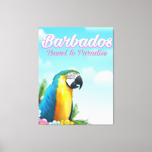 Barbados Papagei Reiseplakat Leinwanddruck