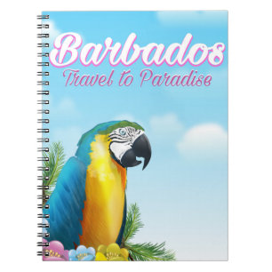 Barbados Papagei Reiseplakat Notizblock