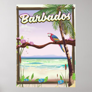 Barbados Parrot Landscape Reiseplakat Poster