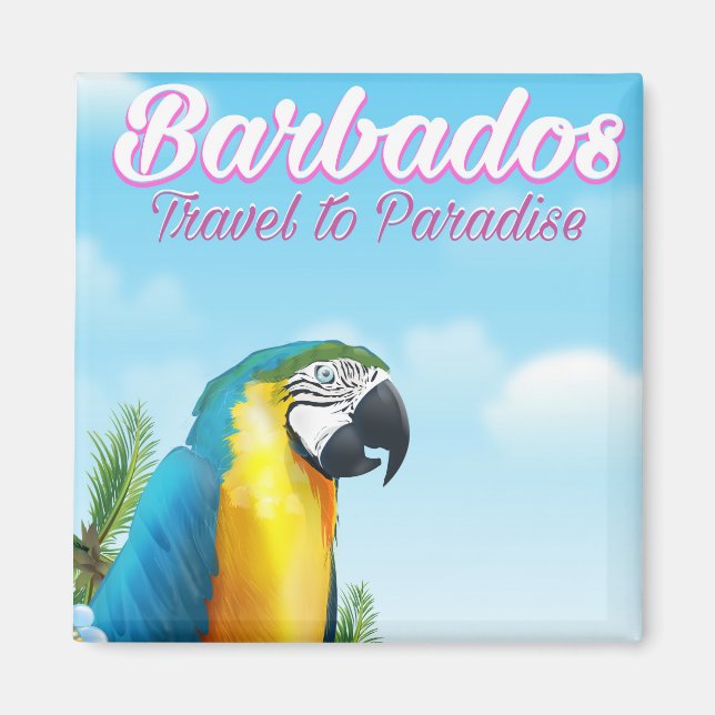 Barbados Parrot Reiseplakat Magnet (Vorne)