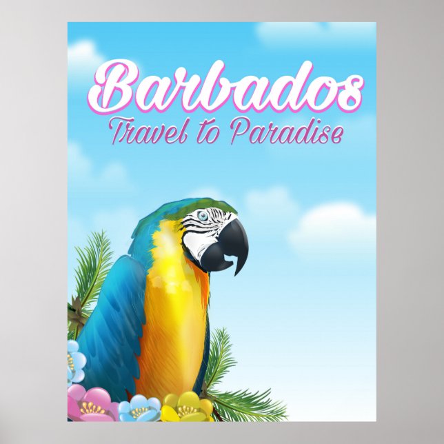 Barbados Parrot Reiseplakat Poster (Vorne)