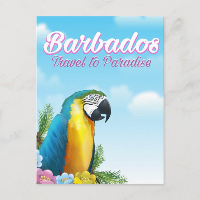 Barbados Parrot Reiseplakat Postkarte (Vorderseite)