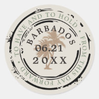 Barbados Passport Briefmarke mit Palmen