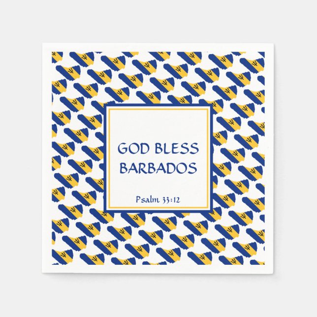 BARBADOS Patriotic GOD BLESS Celebrrations Paper Serviette (Vorderseite)