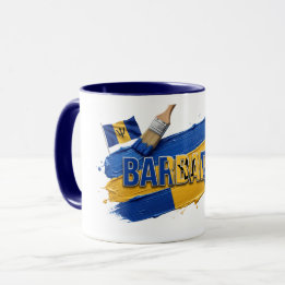 Barbados Pinsel-Design | Karibischer Stolz Tasse