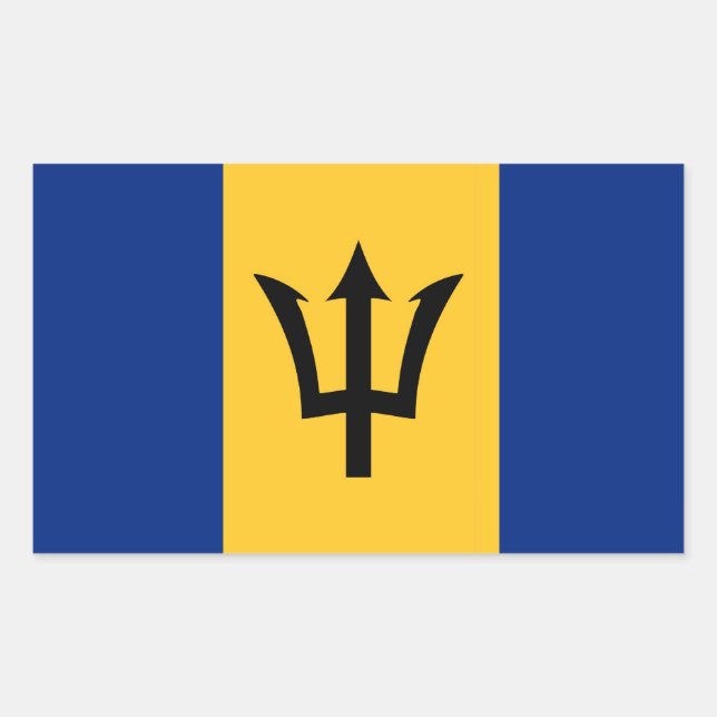 BARBADOS RECHTECKIGER AUFKLEBER (Vorderseite)