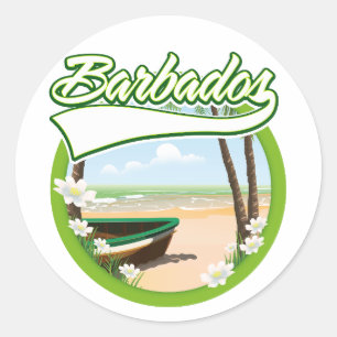 Barbados Reiselogo Runder Aufkleber