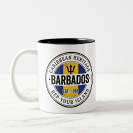 Barbados Reisepass-Stempel | Karibisches Erbe Zweifarbige Tasse