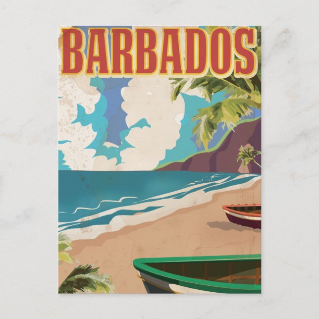 Barbados Reiseplakat Postkarte (Vorderseite)