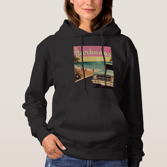 Barbados Retro Beach Vacation Graphics Barbados Su Hoodie (Vorderseite)