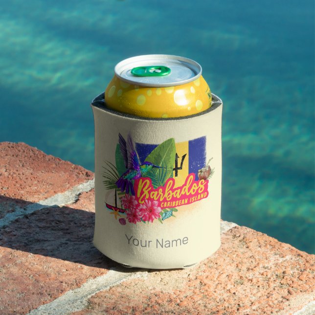 Barbados Retro Karibik Vintage Insel Souvenir Dosenkühler (In Situ Pool)